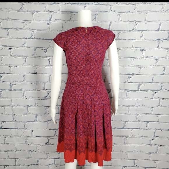 Tory Burch Sophia Cap Sleeve Silk Dress - Picture 3 of 9